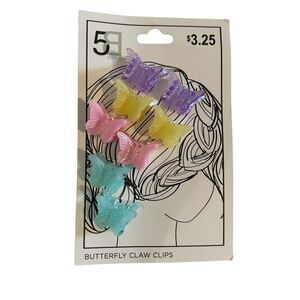 Butterfly Claw Clips Hair Accessories Y2K 90's Multicolor Mini Pastel Set of 8